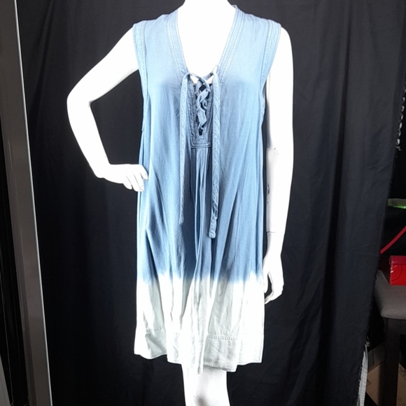 Splendid Indigo Lace-Up Sleeveless Midi Dress - Picture 4 of 11